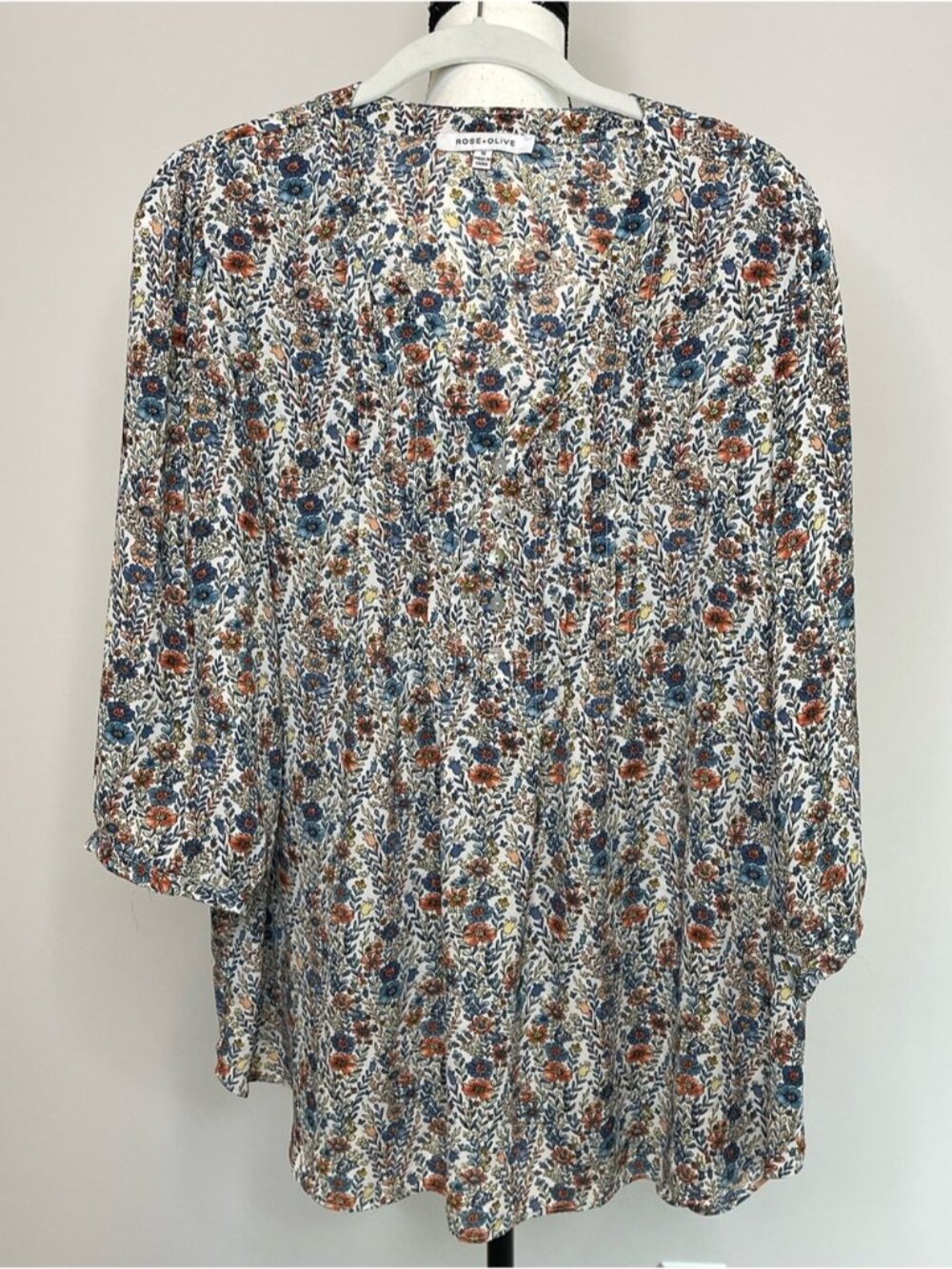 Rose & Olive size 1X women's blouse floral career office plus size flowers fall